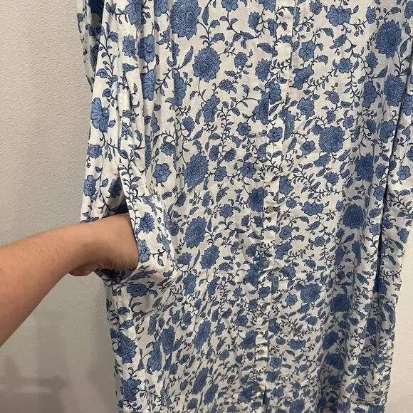 J. Jill A-line linen-blend maxi dress Floral 3XL Party Vacation Clean girl - Picture 5 of 12